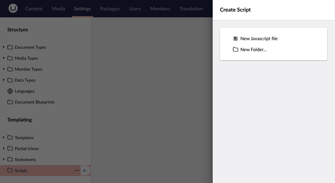 Creating a new JavaScript